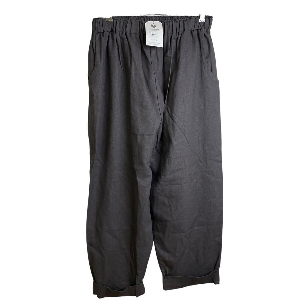 Farmhouse Frocks Poppy Wide Leg Pants Womens Medium Taupe Elastic Amish NWT